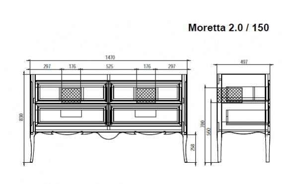 Фото тумба под раковину bagno piu moretta 2.0 150 см, цвет: глянцевый лак mrd-1-150