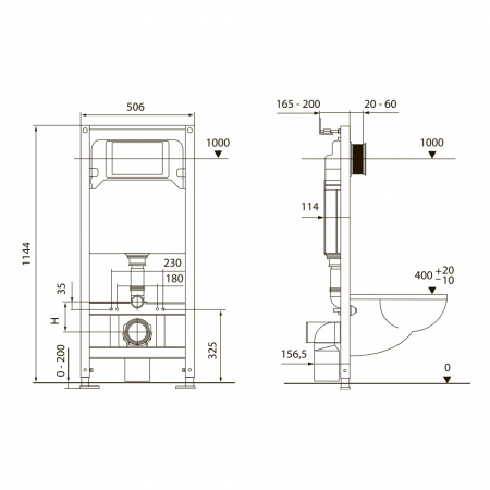 Фото инсталляция для унитазов с панелью смыва tece spring base s401110