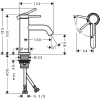 Фото смеситель для раковины hansgrohe tecturis s 73301140
