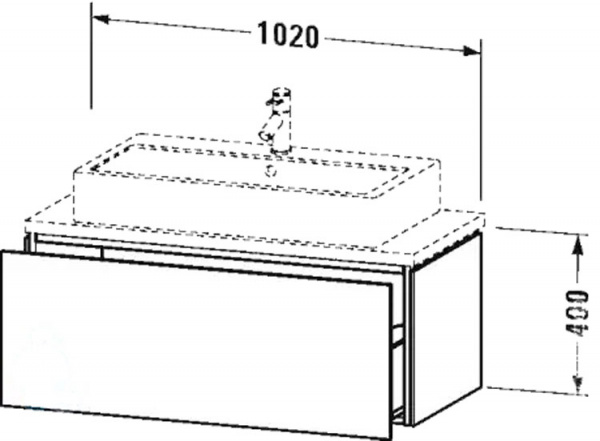 Фото тумба под раковину duravit l-cube 102 см, цвет: белый глянец lc580402222