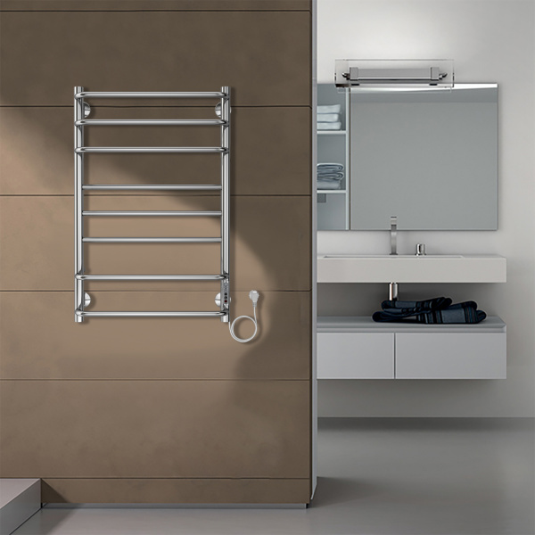 Фото электрический полотенцесушитель azario milan 50x80 см цвет: хром az90858