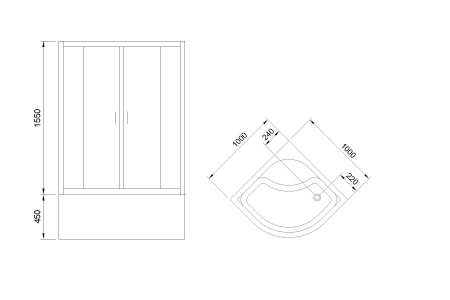 Фото душевое ограждение royal bath bk rb100bk-t 100x100 см