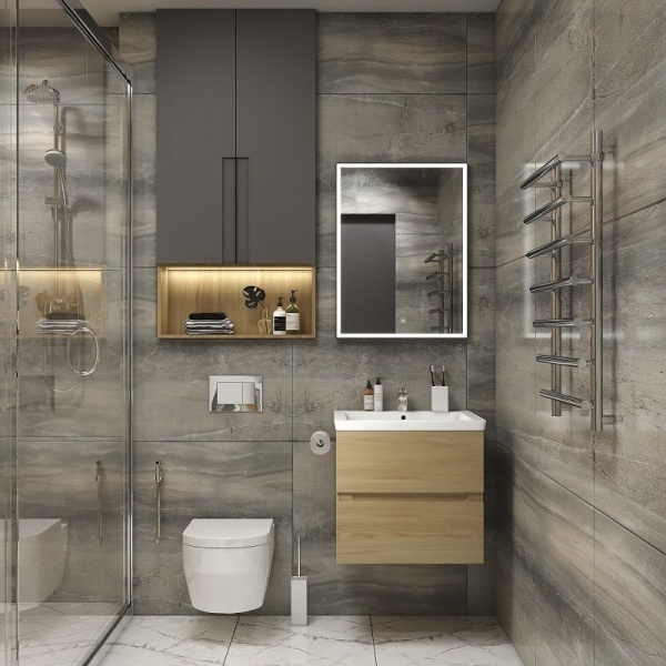 Фото тумба под раковину art&max techno 57 см am-techno-600-2c-so-lw674