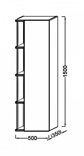 Фото пенал подвесной jacob delafon terrace 50 см, eb1179d-274 r, цвет: черный