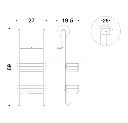Фото полка-сетка подвесная colombo design complementi b9635