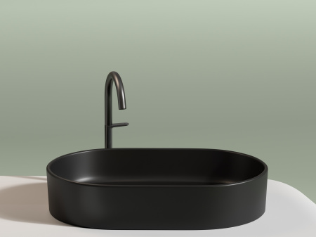 Фото раковина накладная ceramicanova element 60.8 см, цвет: черный cn6048mb