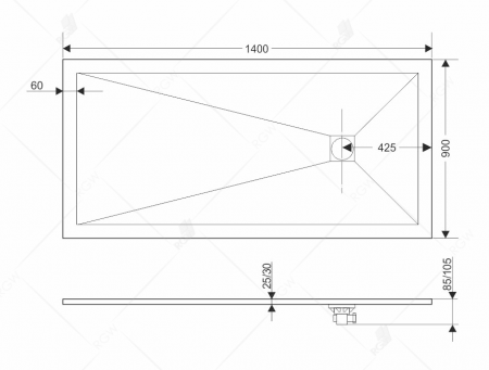 Фото поддон rgw st-g 90x140 см 16152914-02