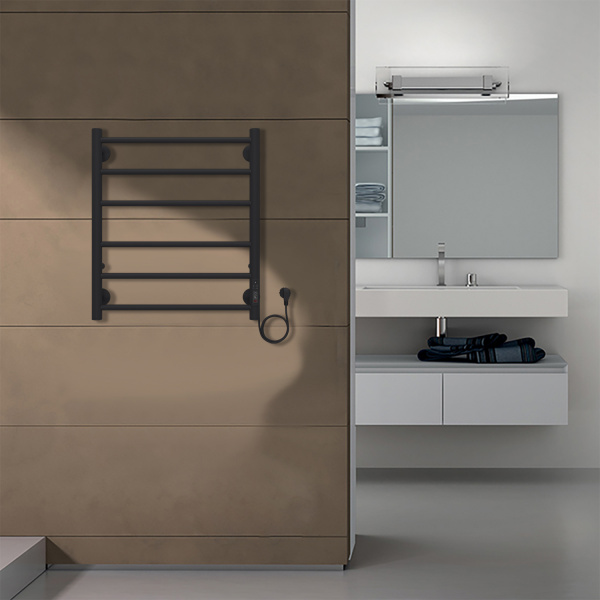 Фото электрический полотенцесушитель azario parma 50x60 см цвет: черный az10856b