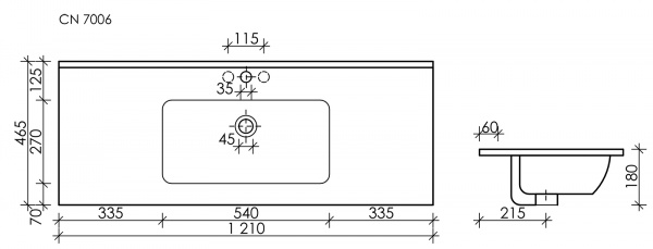 Фото раковина накладная ceramicanova element 121 см, цвет: черный cn7006mb