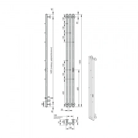 Фото электрический полотенцесушитель indigo style 3 pro 150/13 lspre150-13gfmrt