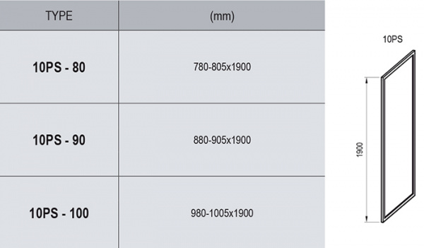Фото душевая стенка ravak 10° 10ps-90 90 см 9uv70u00z1