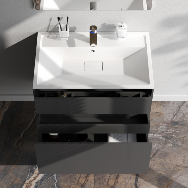 Фото тумба под раковину am.pm inspire v2.0  80 см цвет: графит m50afhx0803gm