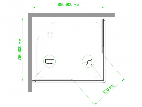 Фото душевое ограждение royal bath hpd rb8090hpd-c 90x80 см