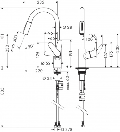 Фото смеситель для кухни hansgrohe focus 31815800