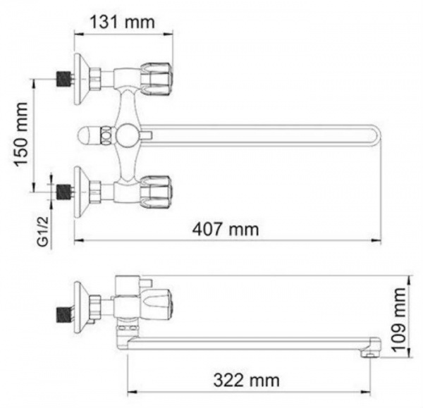 Фото смеситель для ванны wasserkraft amper 2902l