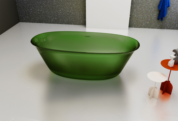 Фото ванна из полиэфирной смолы abber kristall 170x75 см at9707emerald зеленая