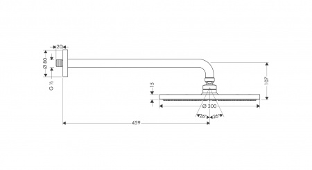 Фото верхний душ hansgrohe raindance s 300 air 1jet 27492000