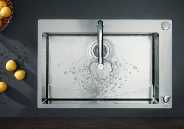 Фото смеситель для кухонной мойки hansgrohe metris select 73819000