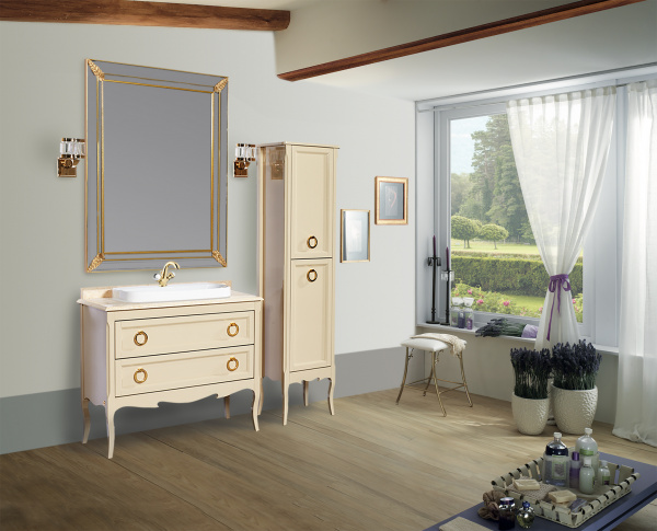 Фото тумба под раковину bagno piu moretta 2.0 105 см, цвет: матовый лак mr-1-107