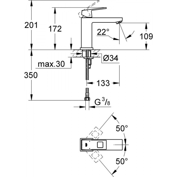 Фото смеситель для раковины grohe eurocube 23446000