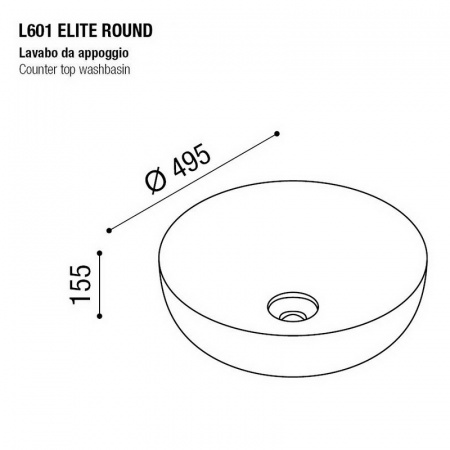 Фото раковина накладная aet elite round 49 см, цвет: черный матовый l601t0r0v0105