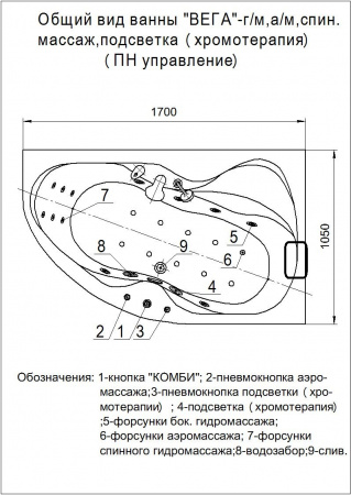 Фото акриловая ванна акватек вега 170x105 см r veg170-0000083