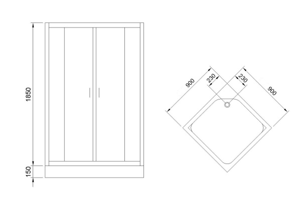Фото душевое ограждение royal bath hp rb90hp-t-ch 90x90 см