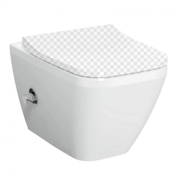 Фото унитаз подвесной безободковый с функцией биде и встроенным смесителем vitra integra square 7082b003-7209