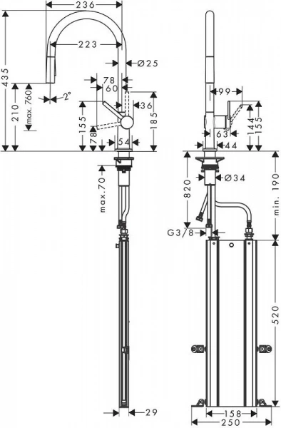 Фото смеситель для кухонной мойки hansgrohe talis 72801670