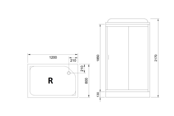 Фото душевая кабина royal bath нр rb8120hp6-wt-bl-r 120x80 см
