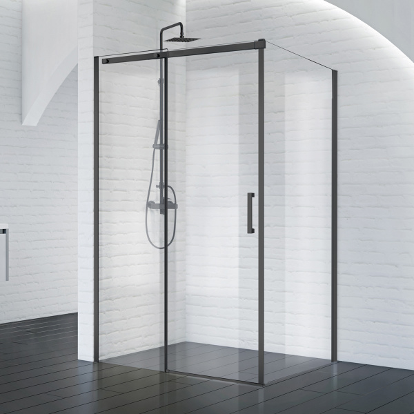 Фото душевое ограждение belbagno acqua-ah-1-130/90-c-nero 130x90 см