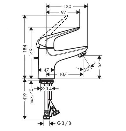 Фото смеситель для раковины hansgrohe novus 71022000