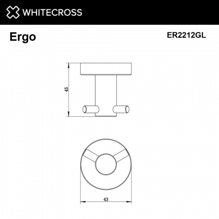 Фото крючки двойной whitecross ergo er2212gl, цвет: золото