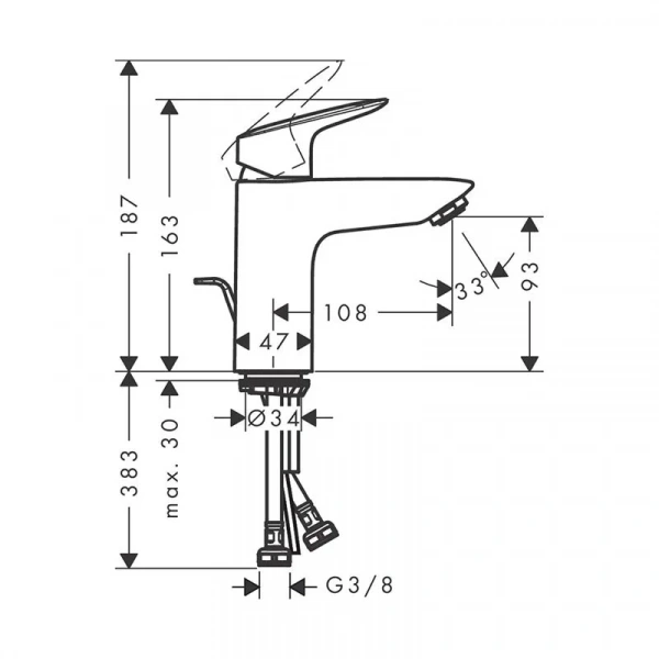 Фото смеситель для раковины hansgrohe logis 71171670