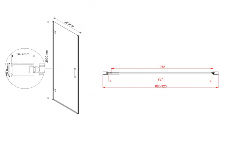 Фото душевая дверь vincea flex 90 см vdp-1f900cg