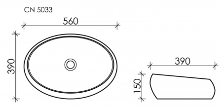 Фото раковина накладная ceramicanova element 56 см, цвет: белый cn5033