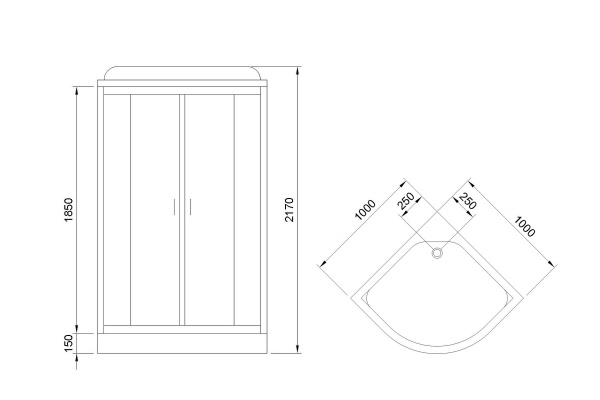 Фото душевая кабина royal bath нк rb100hk6-wt-ch 100x100 см