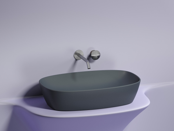 Фото раковина накладная ceramicanova element 60 см, цвет: антрацит cn6049mdh
