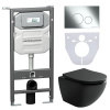 Унитаз с инсталляцией Сет 4 в 1 Ceramicanova CN4002MB_1001CH_1000