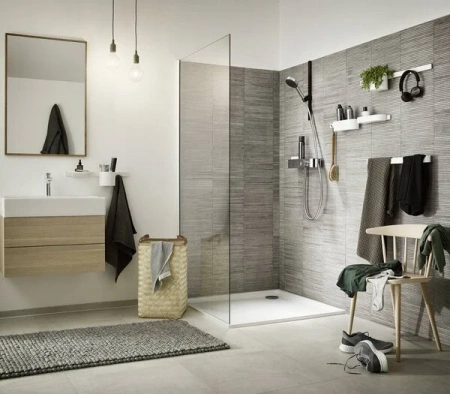 Фото термостатический смеситель для душа hansgrohe shower tablet select 24360000