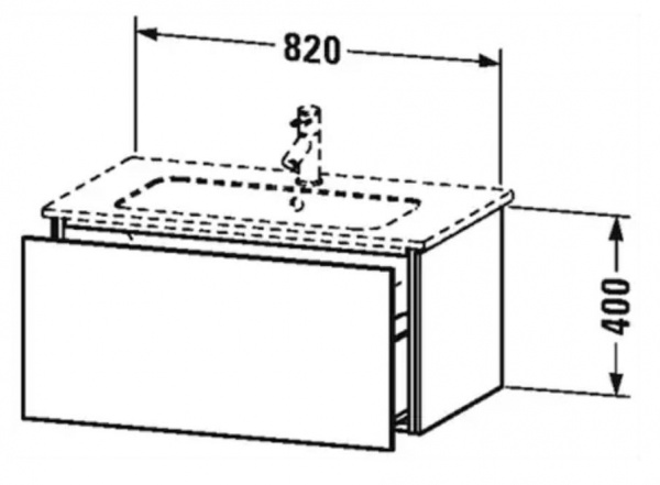 Фото тумба под раковину duravit l-cube 82 см, цвет: серый матовый lc614109090