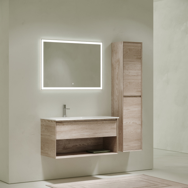 Фото тумба под раковину sancos marmi 1.0 100 см, цвет: дуб галифакс натуральный mr1.0100leg