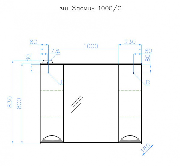 Фото зеркальный шкаф style line жасмин 100 лс-00000586