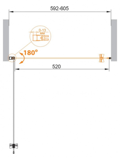 Фото душевая дверь cezares eco eco-o-b-1-60-c-nero 60 см