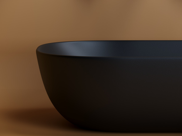 Фото раковина накладная ceramicanova element 45.5 см, цвет: черный cn6009mb