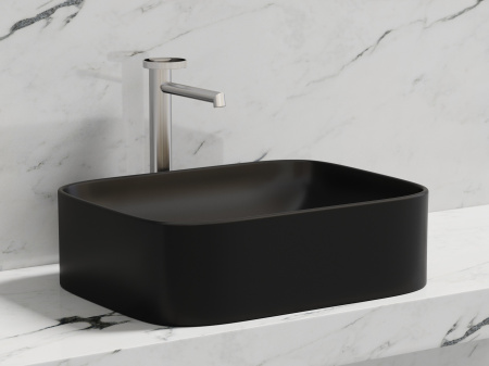 Фото раковина накладная ceramicanova element 50.5 см, цвет: черный cn6052mb