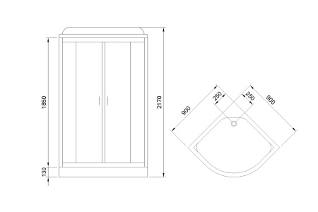 Фото душевая кабина royal bath нк rb90hk6-wt-bl 90x90 см