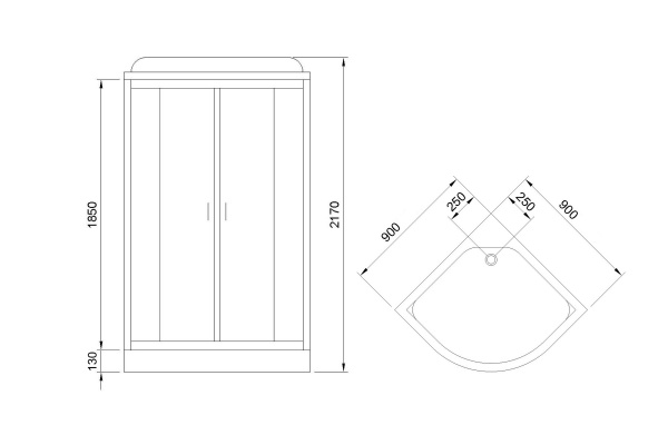 Фото душевая кабина royal bath нк rb90hk6-wt-bl 90x90 см