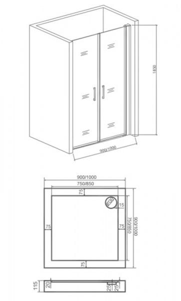 Фото душевая дверь good door mokka sd-90-c-we 90 см мк00003