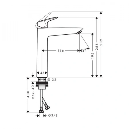 Фото смеситель для раковины hansgrohe logis 71091670